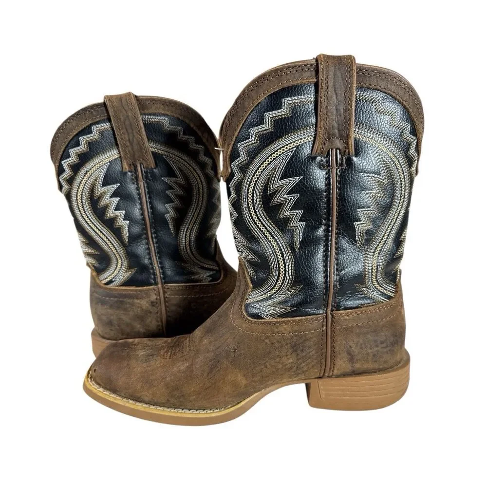 Kids Brown and Black Western Cowboy Boots